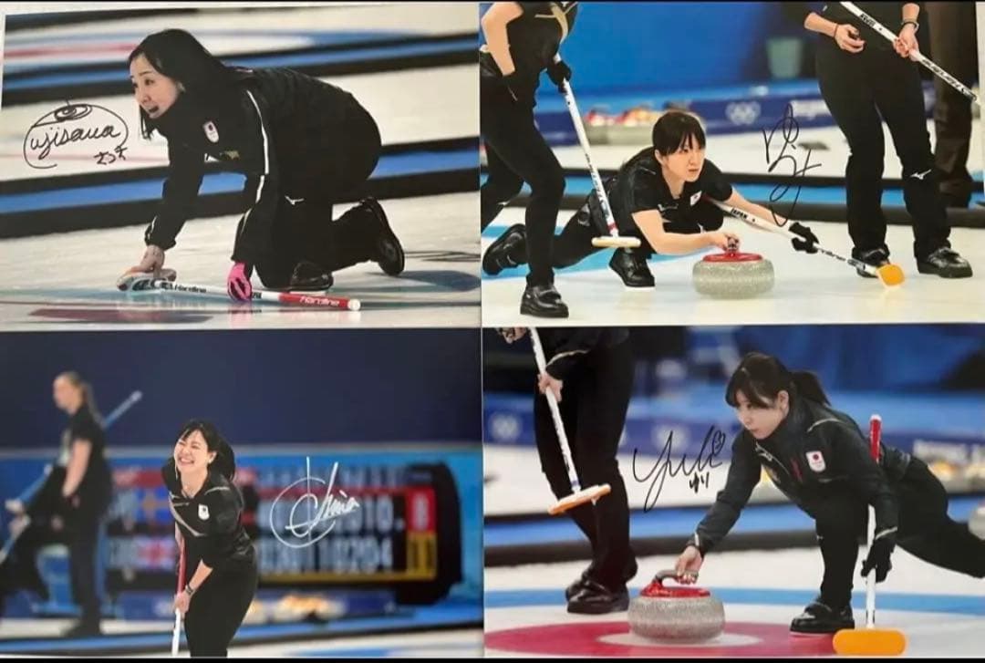 直筆サイン付き写真 ロコ•ソラーレ4選手 証明書付 藤澤五月 吉田夕梨花他 4枚