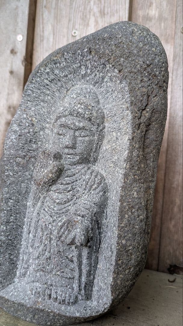 お釈迦様、石仏、釈迦如来、日本人彫刻、倉田辰彦作