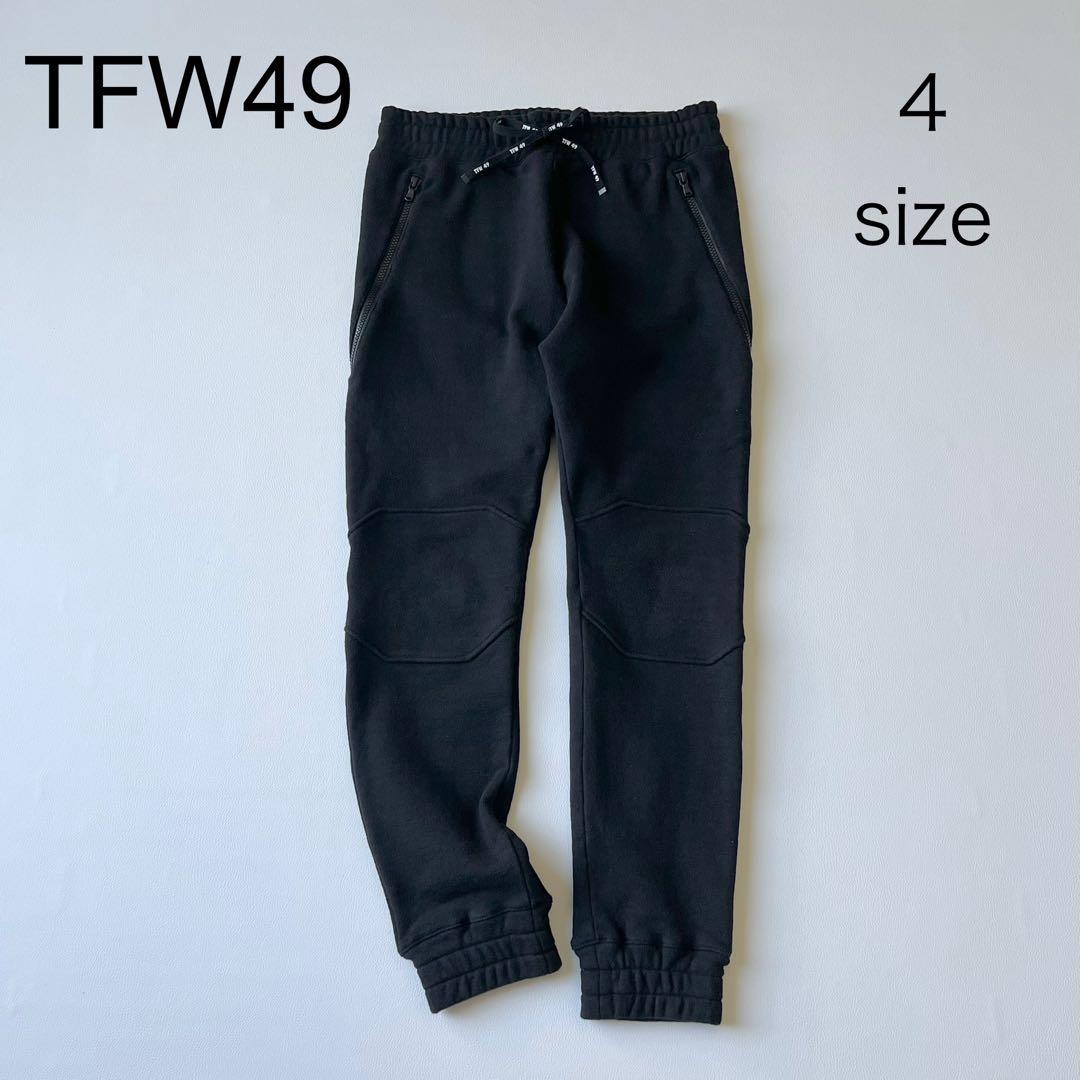 3219【美品】TFW49 ストレッチパンツ　チャックポケットスウェット　M 黒