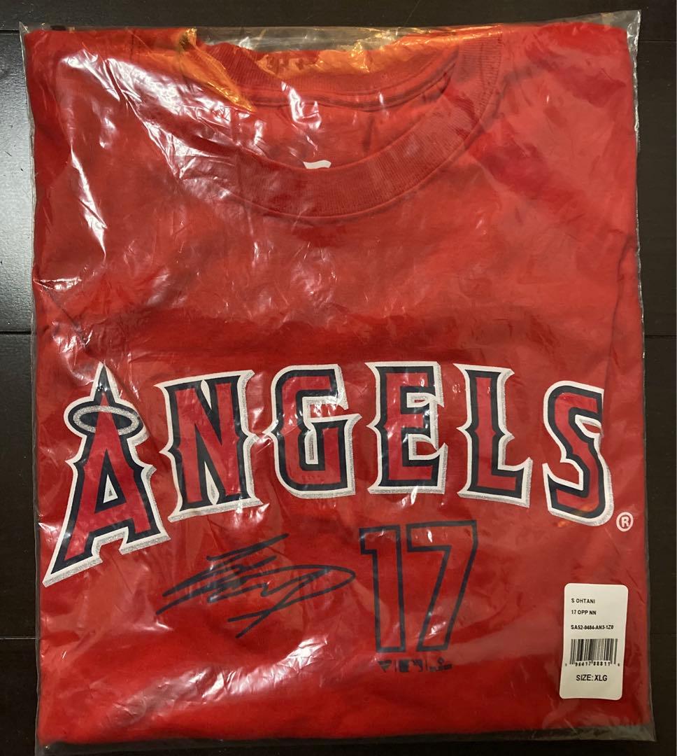 大谷　翔平　選手　Tシャツ　サイン入り(プリント) XL エンゼルス