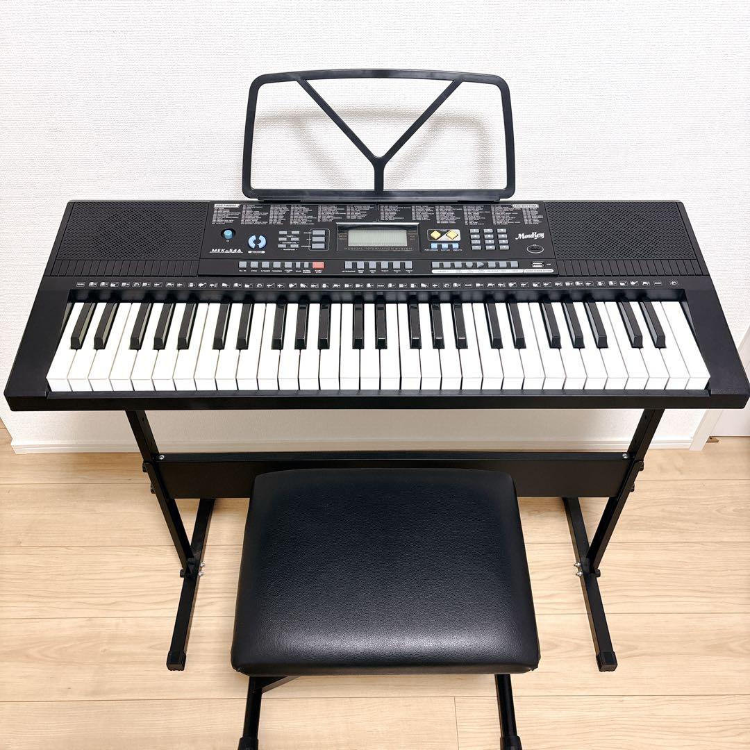Moukey 54鍵盤 電子キーボード 350種類音色 LCDディスプレイ搭載