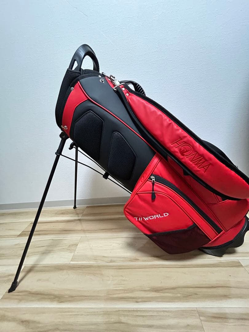 HONMA TW WORLD スタンドバッグ レッド　ウォータープルーフ