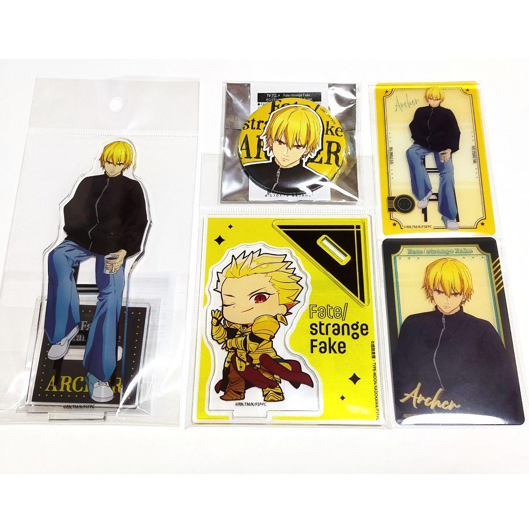 Fate strange Fake cafe アーチャー アクスタ 缶バッジ