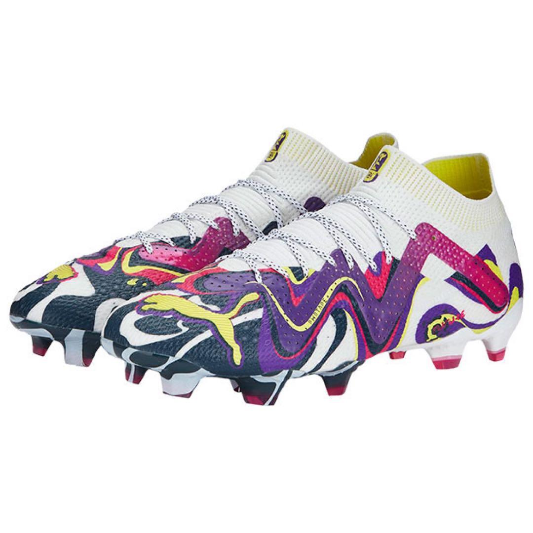 PUMA サッカーシューズ スパイク ホワイト/マルチカラー