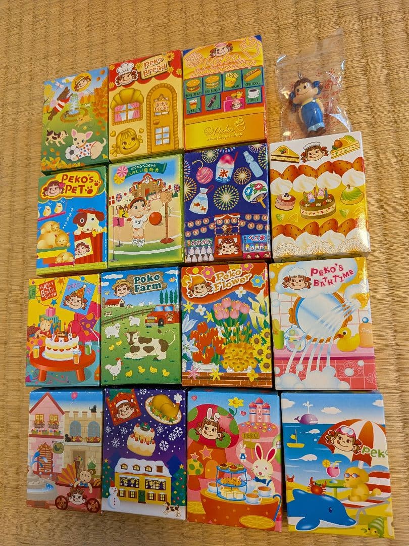 不二家　ミニフィギュア　ストラップ　16セット　当たり付き　未使用　箱入り