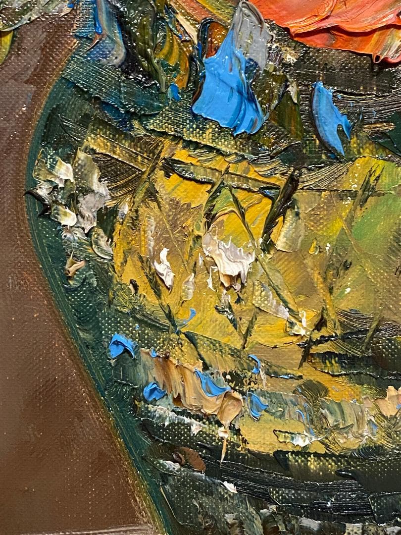 「真作」藤田邦明「バラ」静物画　油彩画　額装　サイン有り　F10号