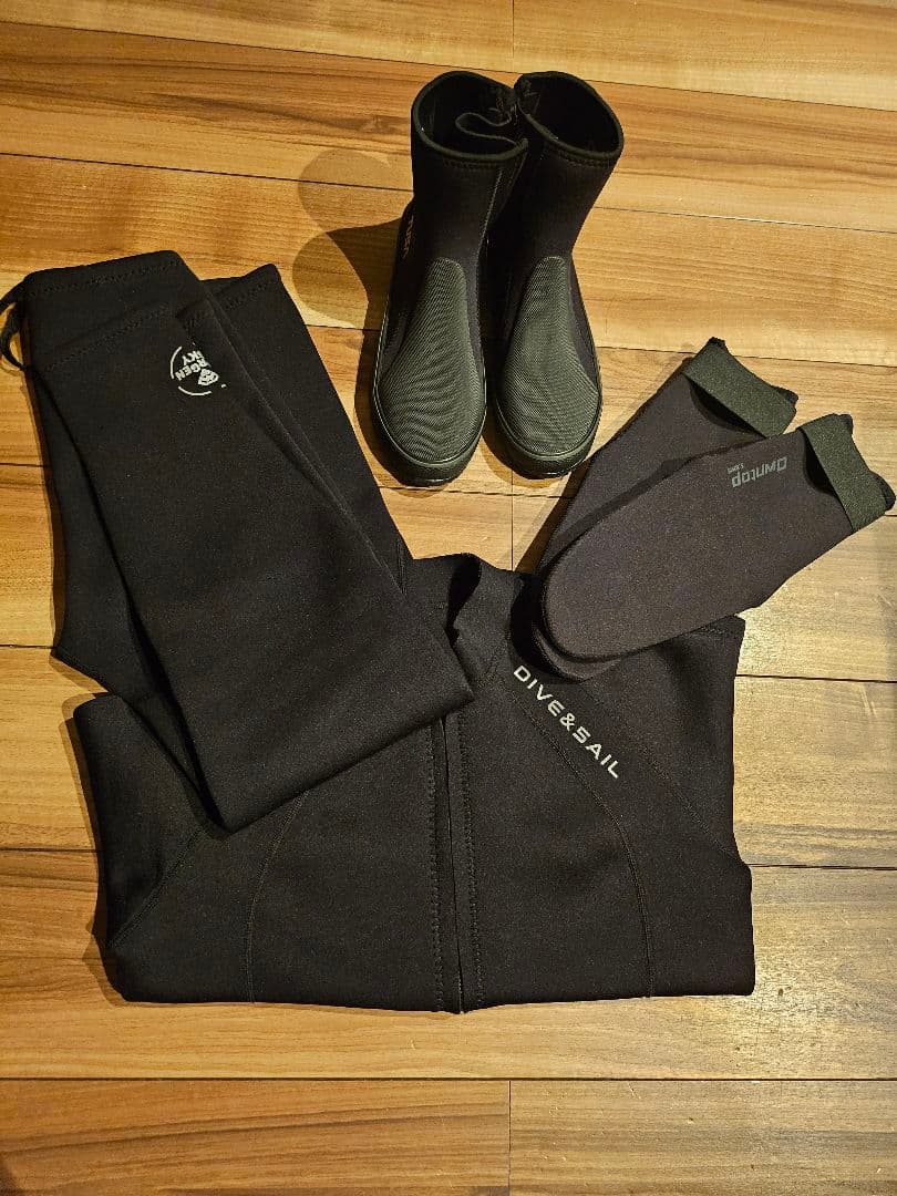 DIVE&SAILウェットスーツ上下 TUSAブーツ DONTOPソックスセット