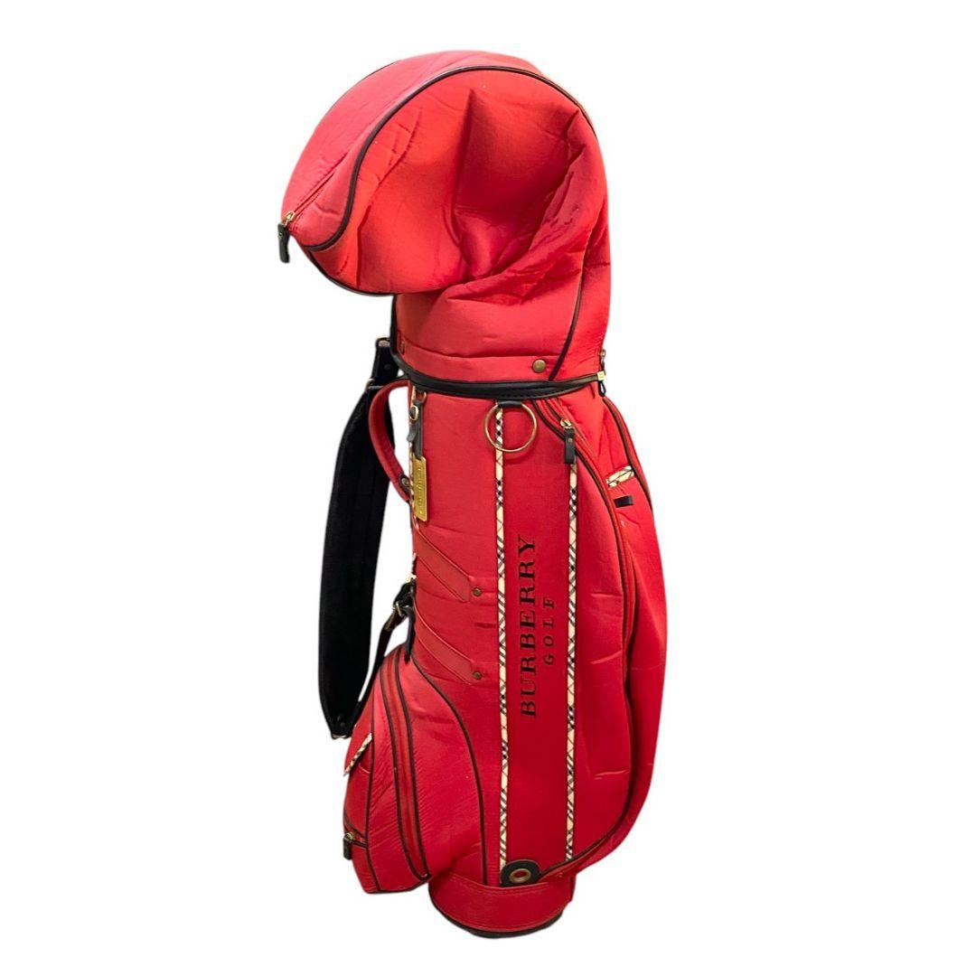 Y♪ Burberry Golf バーバリー キャディバッグ 赤×ノバチェック