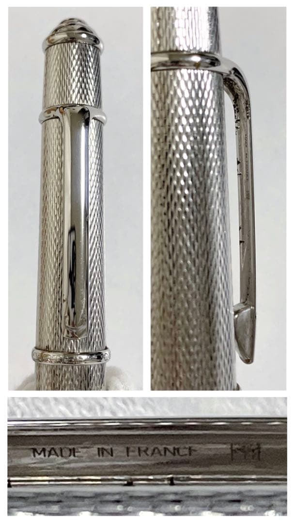 Cartier カルティエ ディアボロ ボールペン ツイスト式 シルバー 石取れ