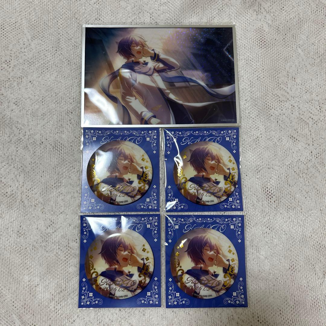はぴこれ プロセカ KAITO 色紙 箔押し缶バッジ