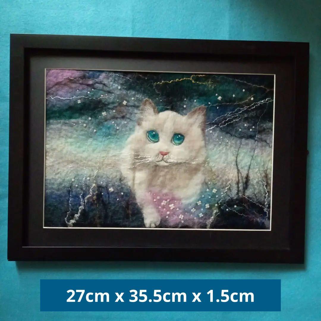 AIKA FELT 羊毛フェルト絵画　額絵「季節の変遷」　壁掛け/置き