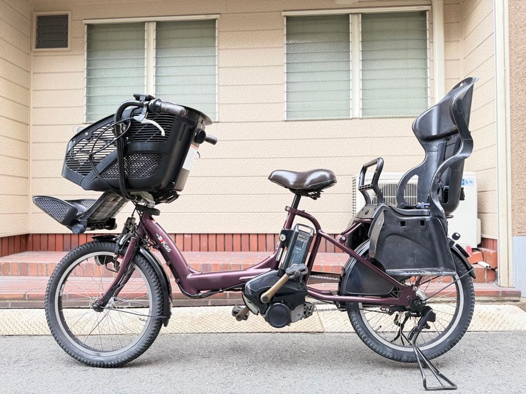 大阪府　子供乗せ　ヤマハ　電動アシスト自転車 チャイルドシート付き パープル