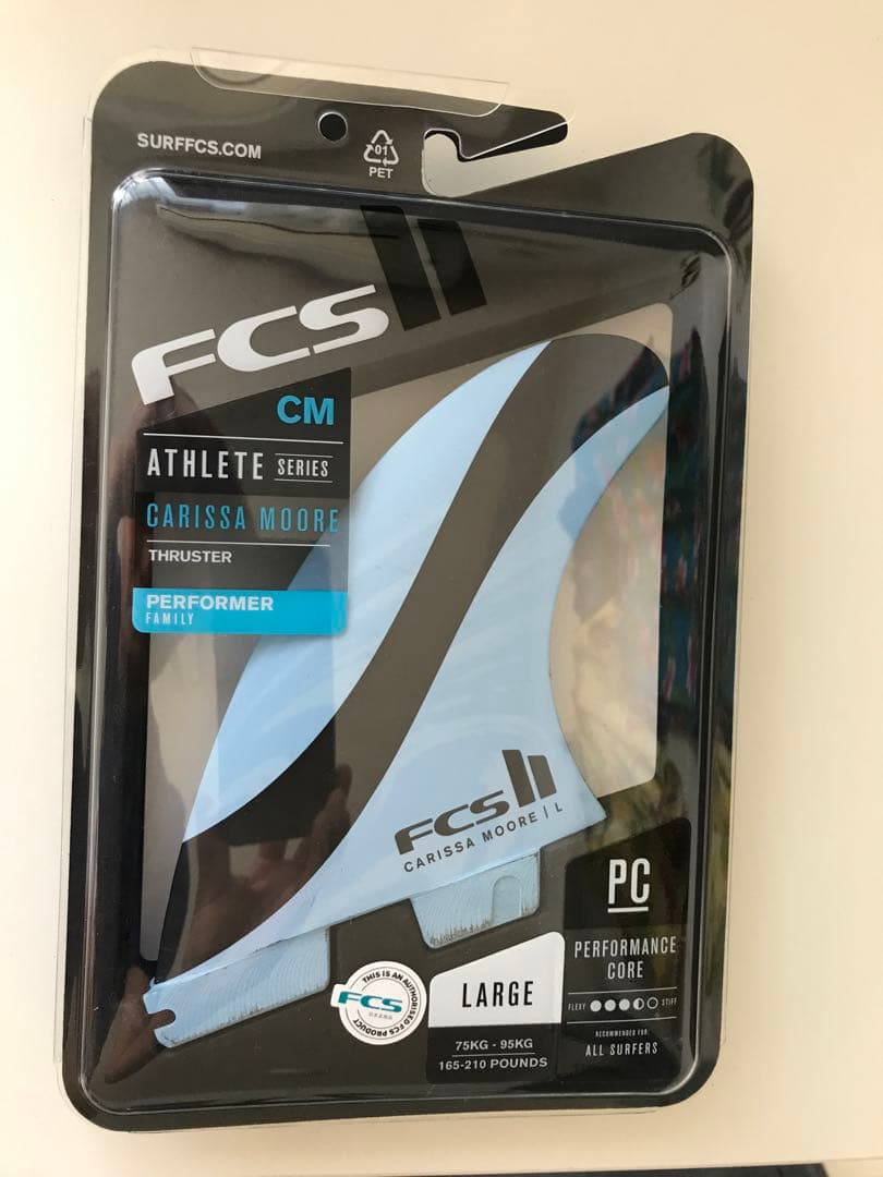 サーフィン フィン L FCS2 カリッサムーア　モデル　ブルー