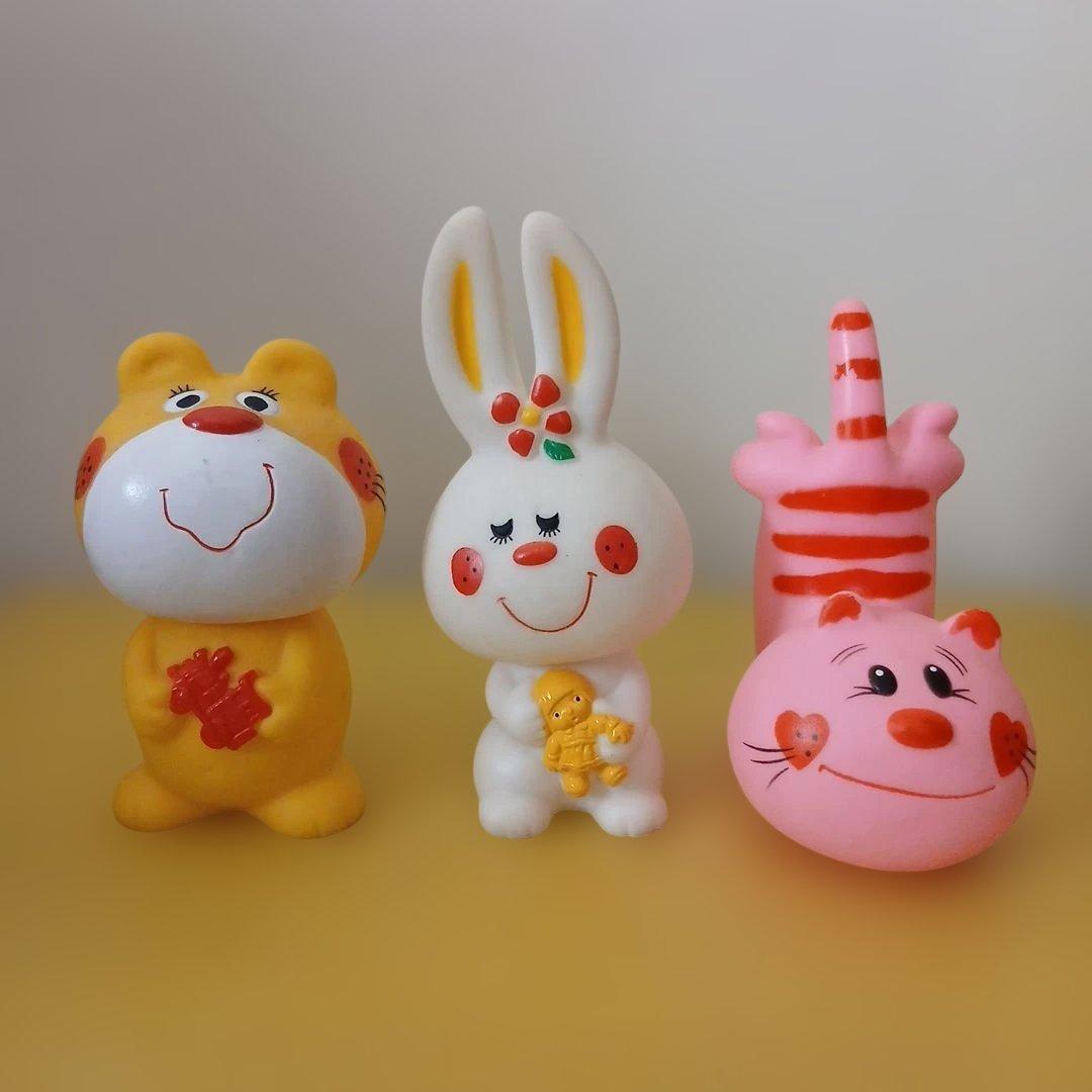 水森亜土　昭和レトロ　ソフビ人形　3体セット品