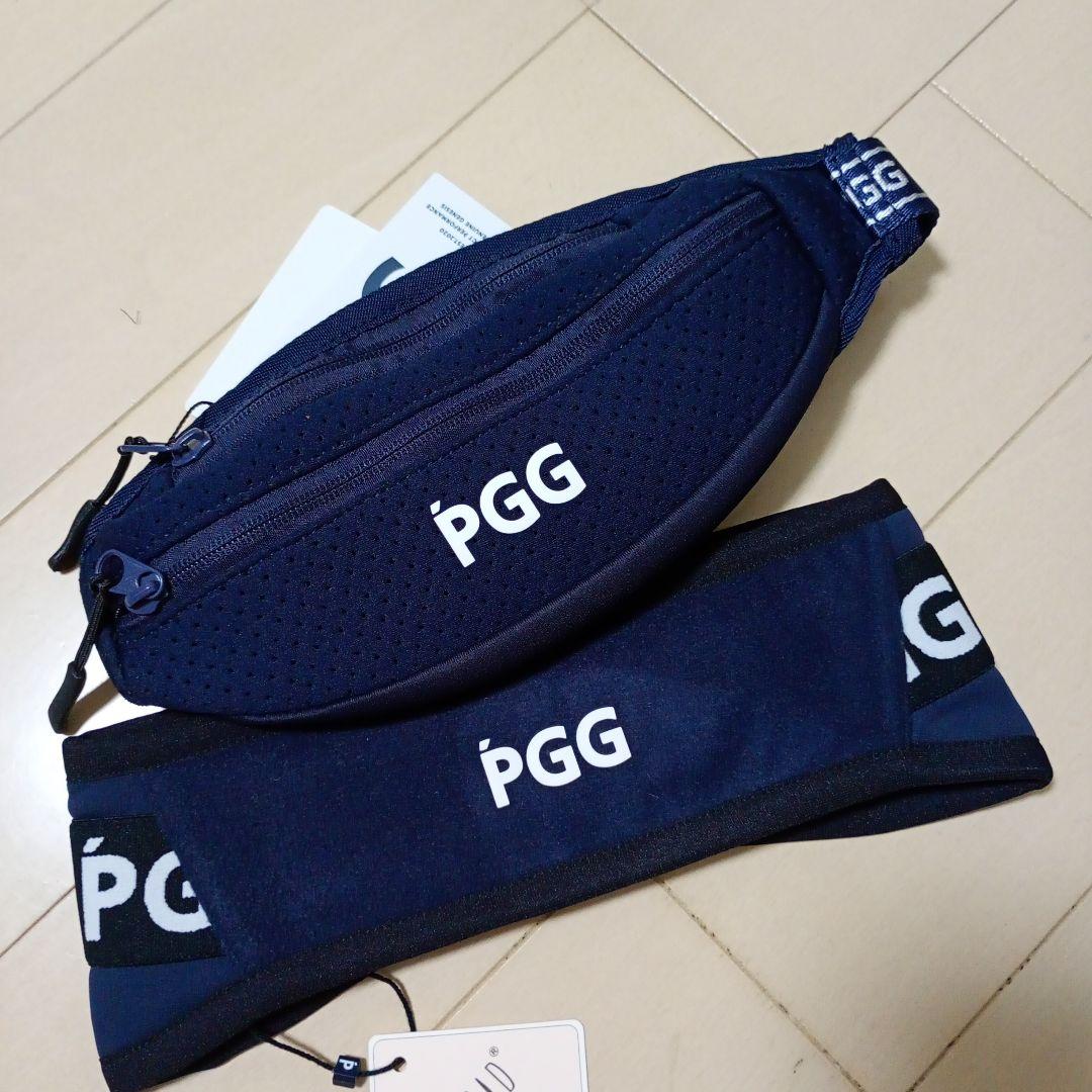 新品！pggウエストポーチネイビーと冬のイヤーバンド パーリーゲイツ