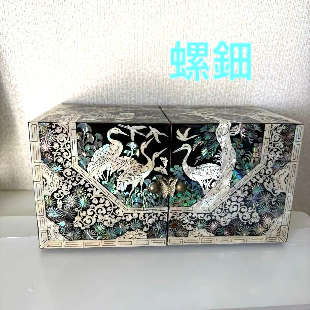 螺鈿細工　韓国工芸品　小物入れ