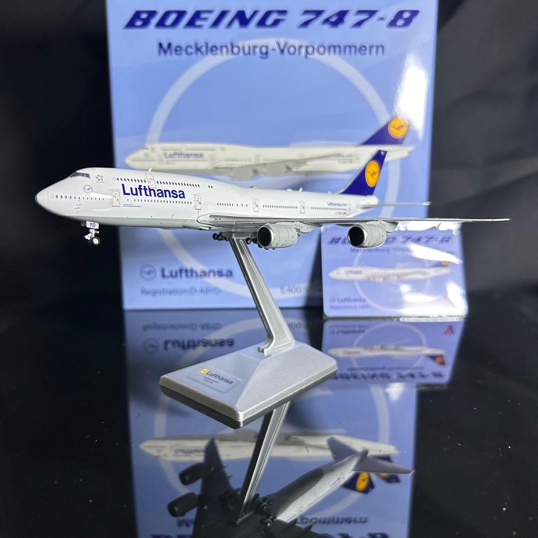 YYwings ルフトハンザ B747-8 D-ABYM 1/400 スタンド付