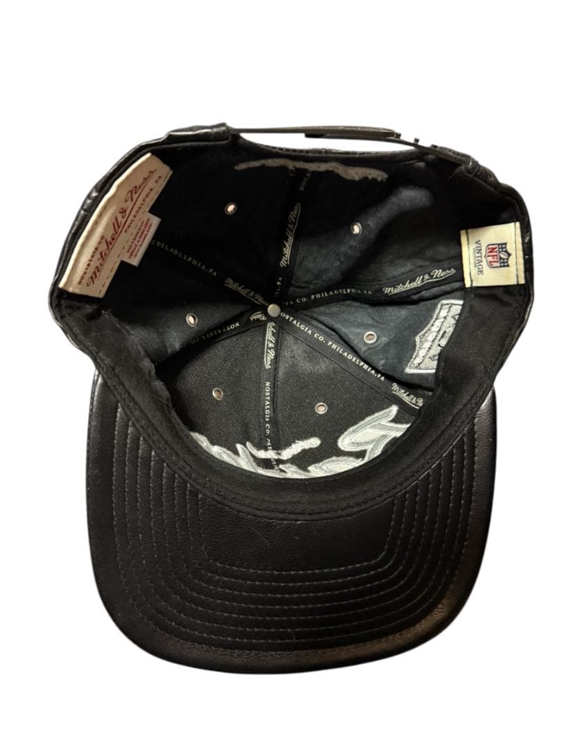 【高級ラムスキン】ミッチェルアンドネス レイダース レザーキャップ NFL 本革