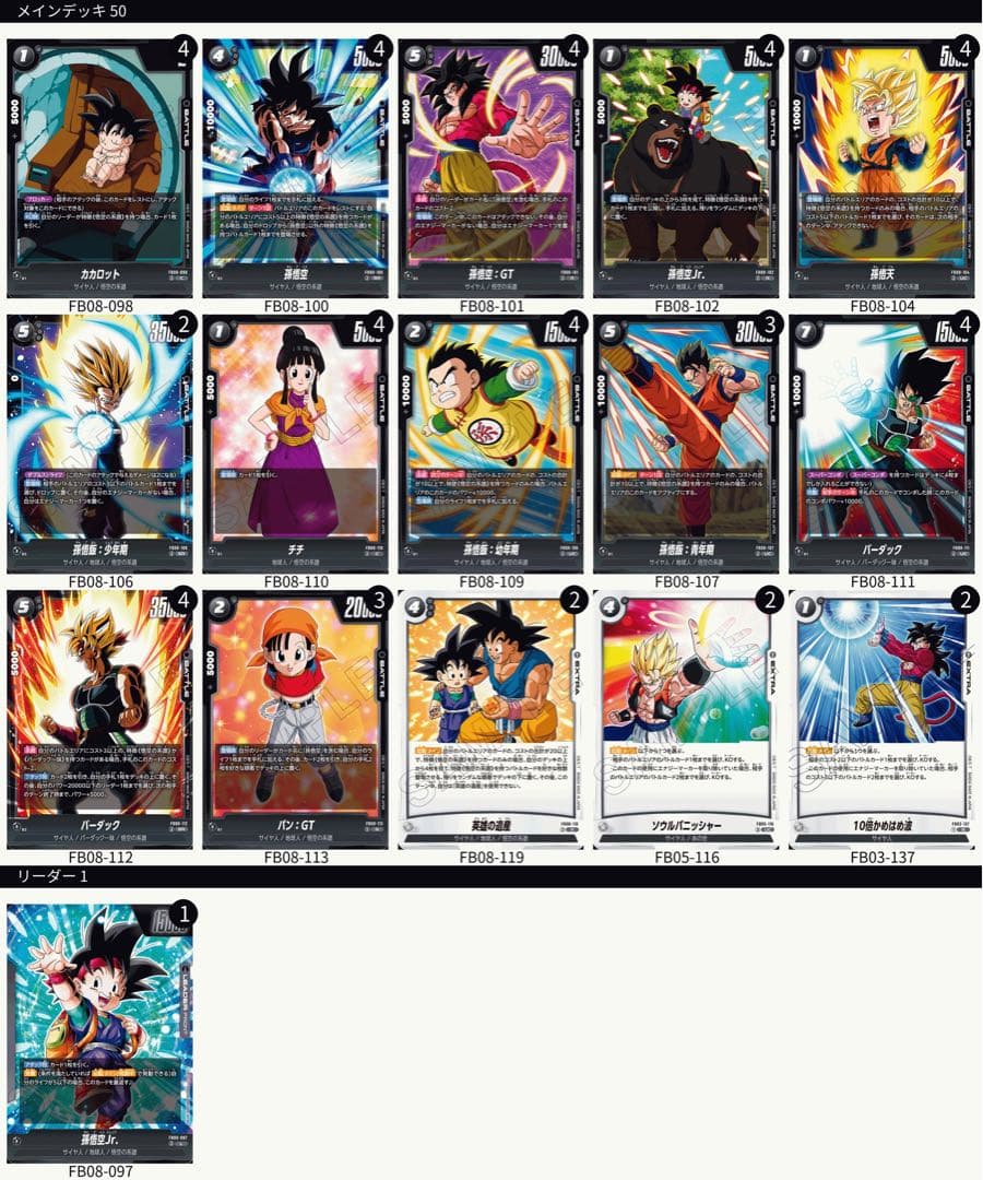 悟空jr　デッキ　優勝構築　+パーツ