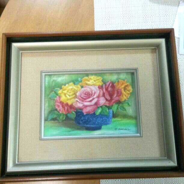 薔薇  絵  22×15cm  岩井辰三作