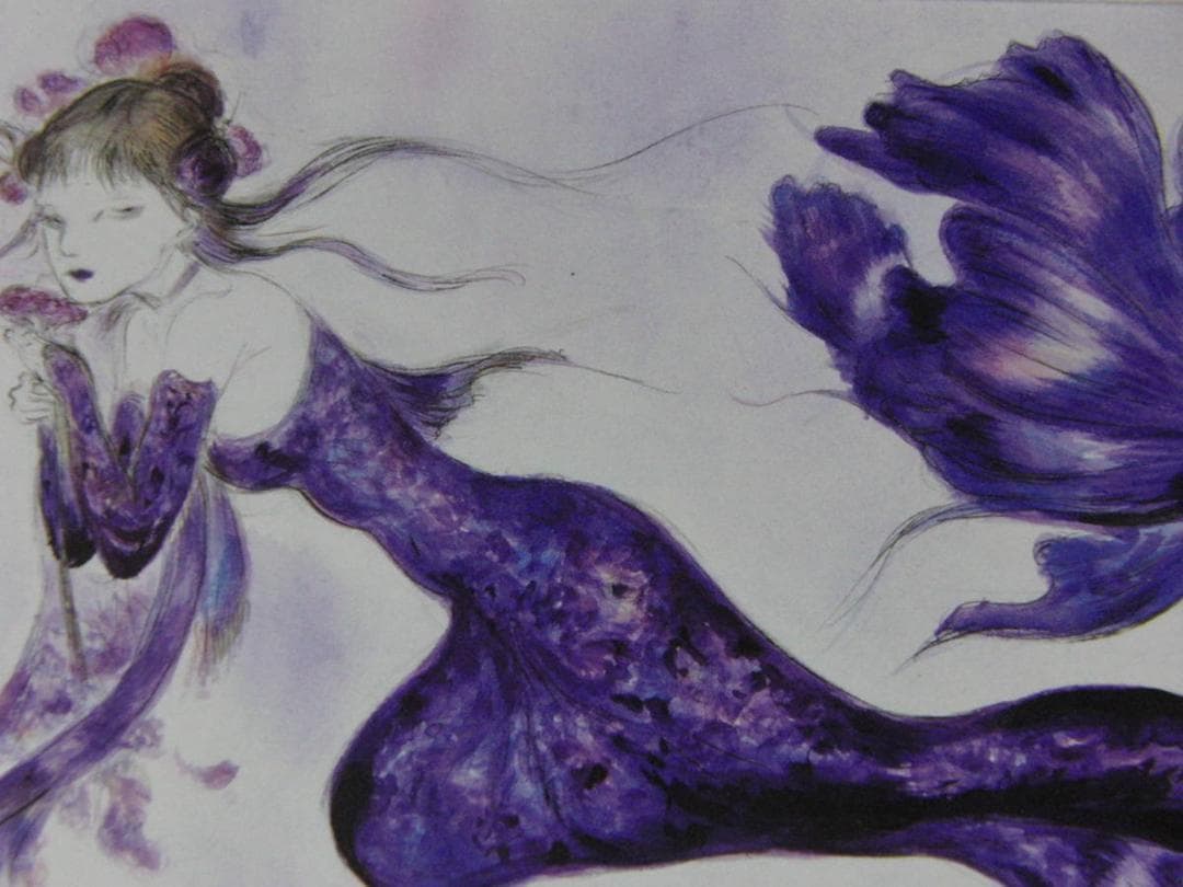 天野喜孝、【La nebbia violetto】、希少な額装用画集より