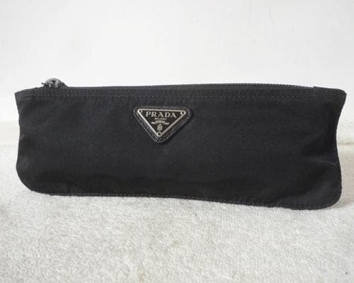 良品　プラダ　PRADA　ナイロン　レザー　三角ロゴプレート　ペンケース　筆箱