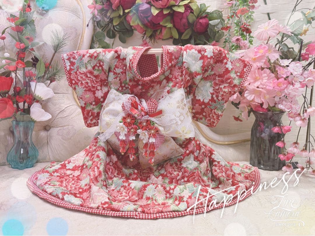 B419.pon2pan2☆オーダー☆犬着物☆犬2ウェイ着物☆犬お引き摺り着物