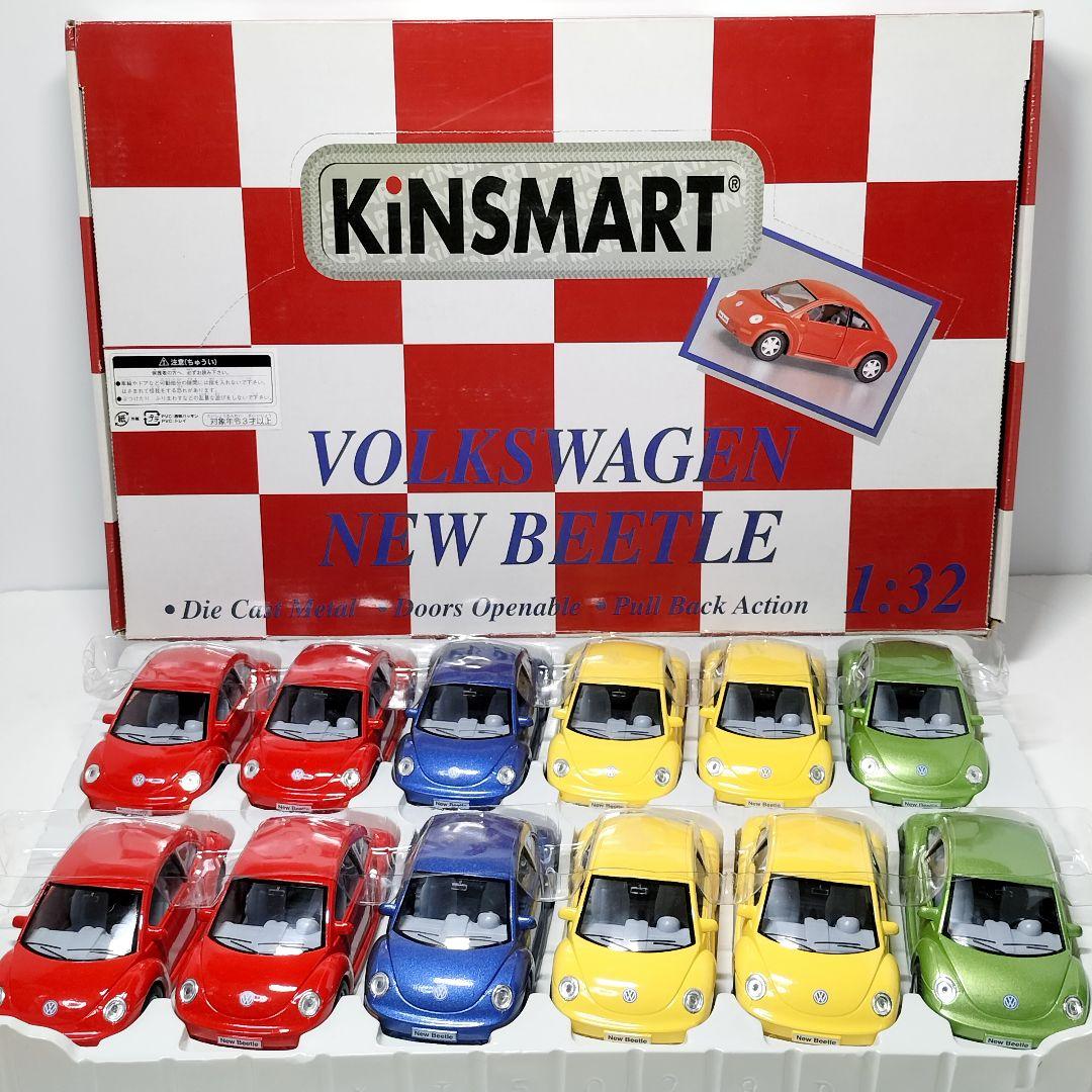 キンスマート 1/32 プルバック ミニカー ワーゲン ニュービートル 12台