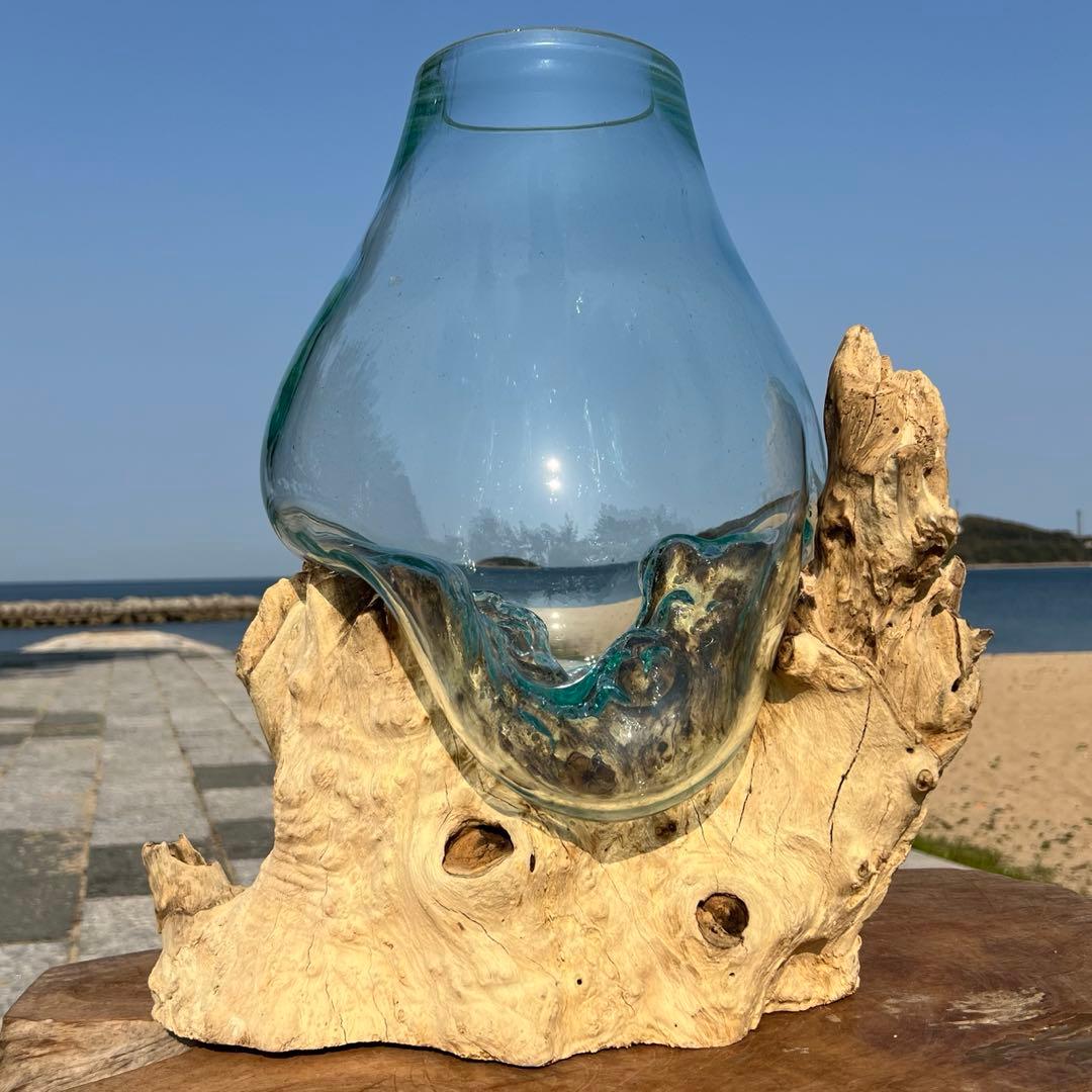 超超特大流木ガラスオブジェWB 花瓶 金魚鉢 水槽 苔リウム メダカ容器 超大型