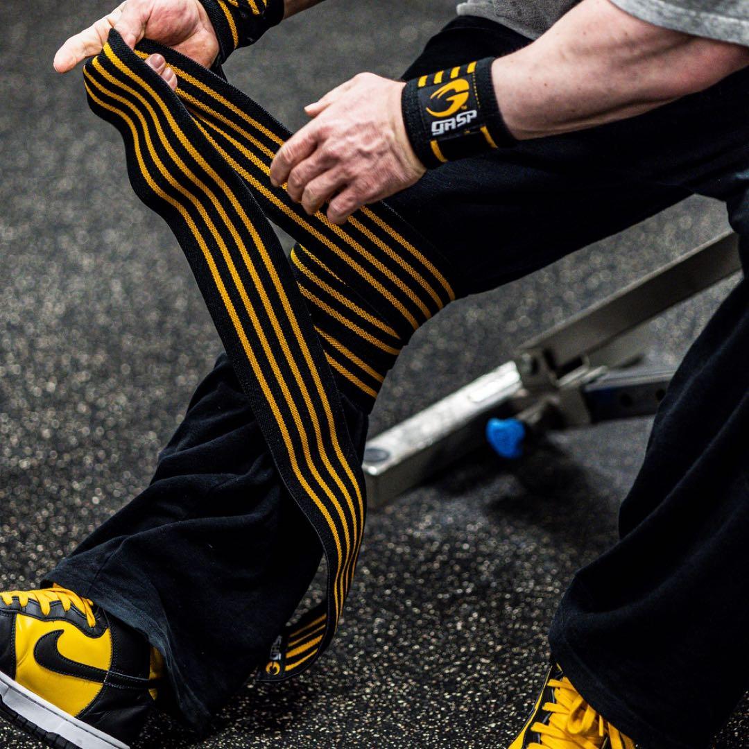 ウエイトトレーニング Gasp Knee wraps, Black/Flame
