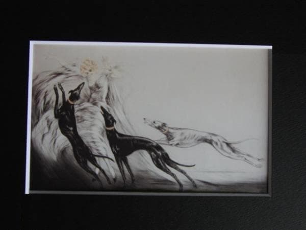 ルイ・イカール、狩猟２、希少限定画集・額装画、新品・日本製額縁付、状態良好