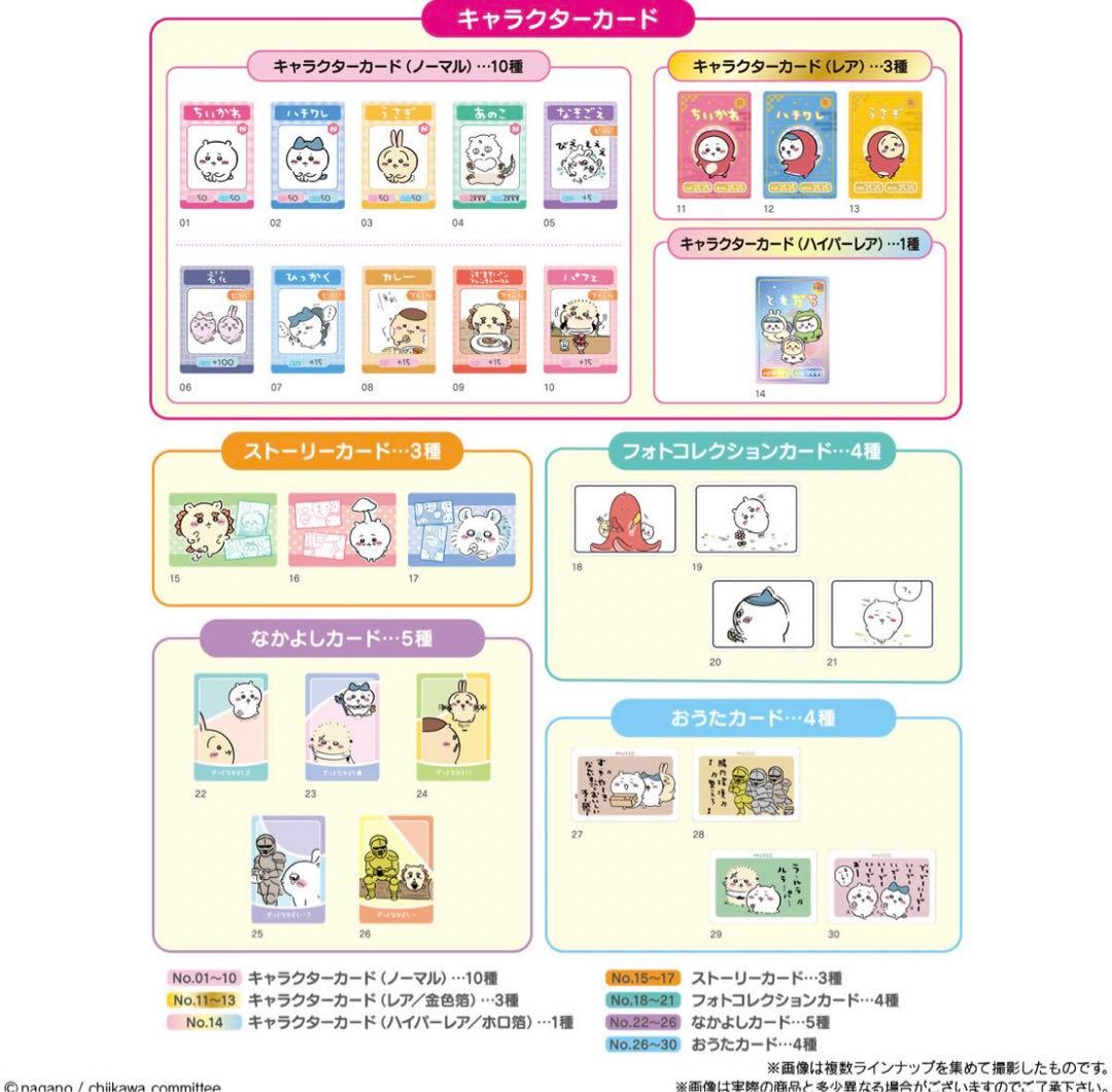 ちいかわ　コレクションカードグミ1〜5⭐︎コンプセット