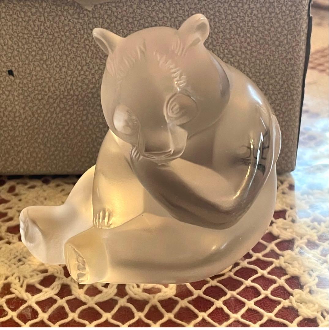 希少　レア　新品　未使用　ラリック　パンダ　クリスタルガラス　置物　箱入り　パリ