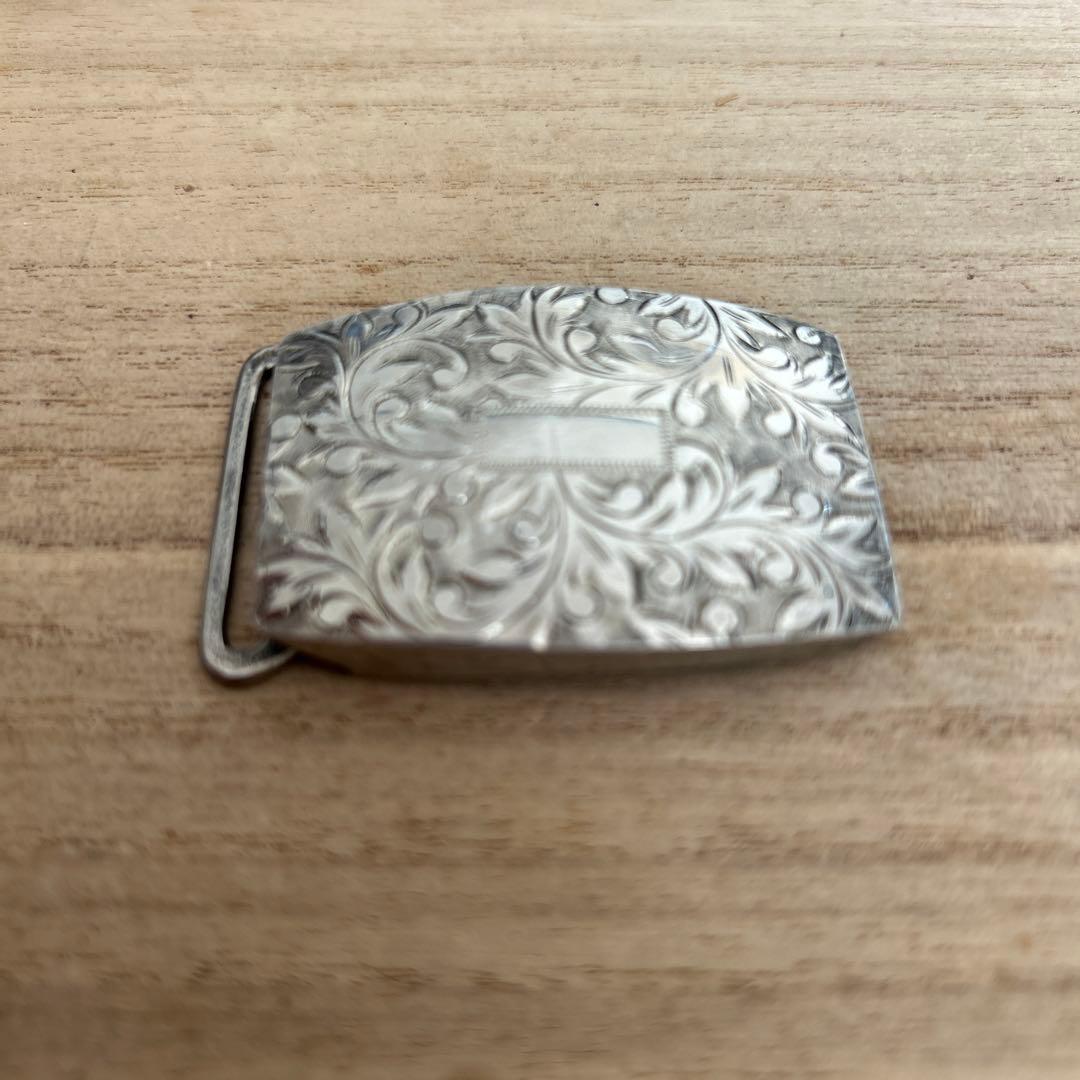 銀製　SILVER シルバーバックルFUJI MOTORS 细工彫刻 20g