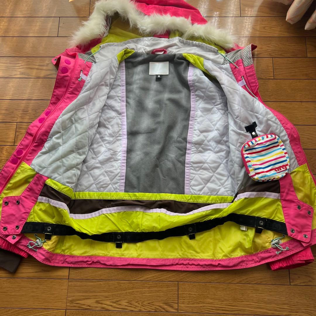 スノーボード　ピンク　ウェア　チェック柄　パンツ　セット