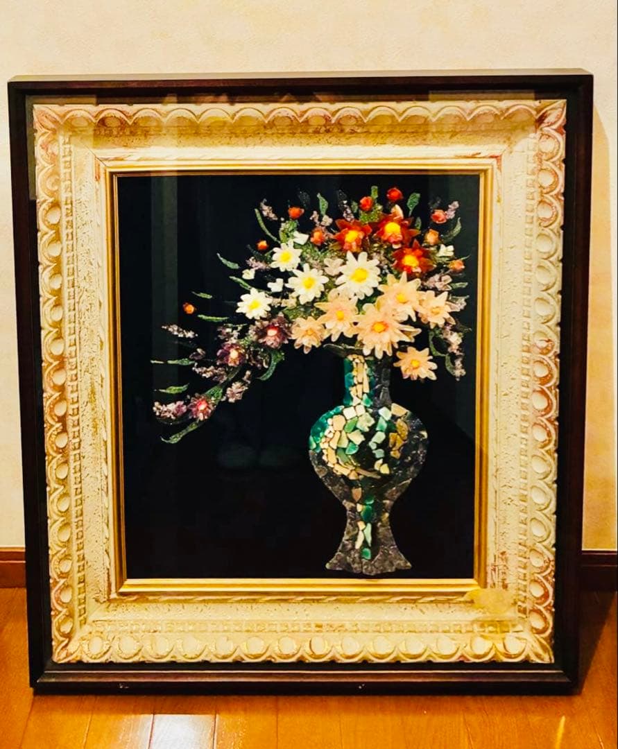 迫力の宝石画　貴石画　天然石　美術工芸品　昭和レトロ