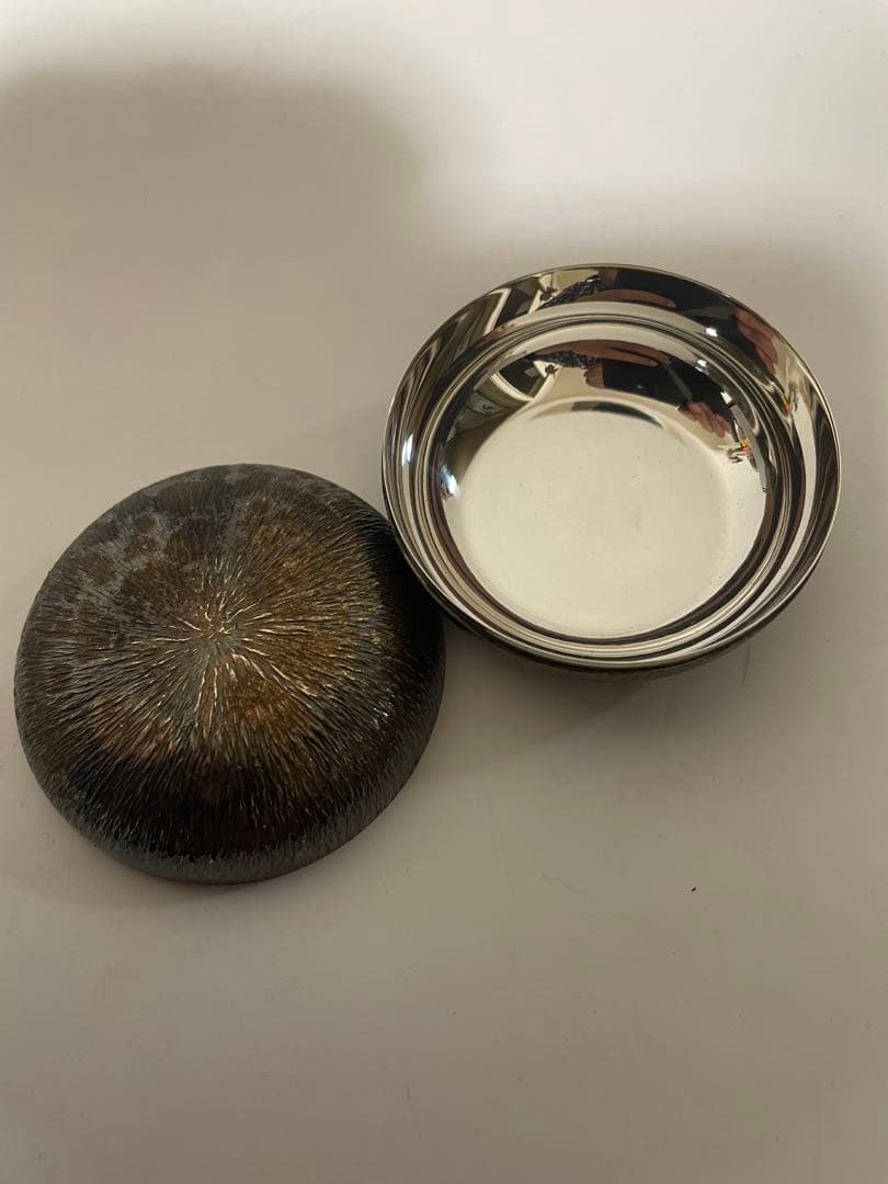 純銀　香合　小物入れ　約39g