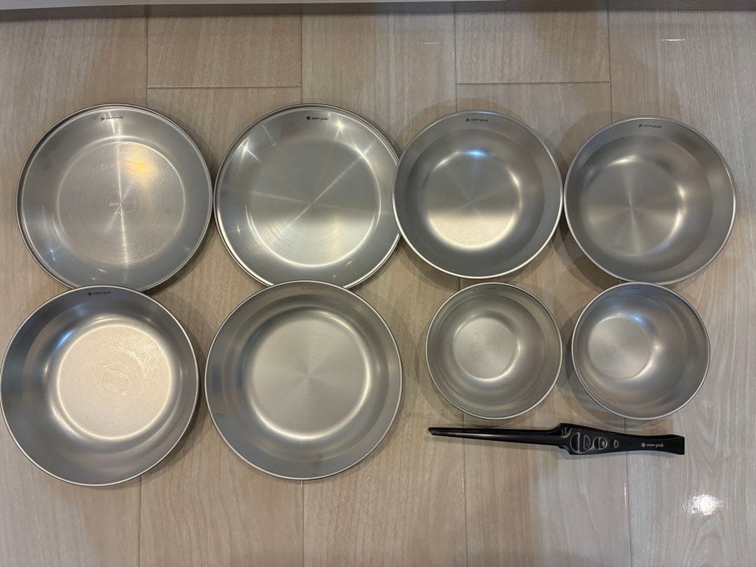 だ*い様 【美品】スノーピーク　テーブルウェアセットL×２ トング黒×１　ステン