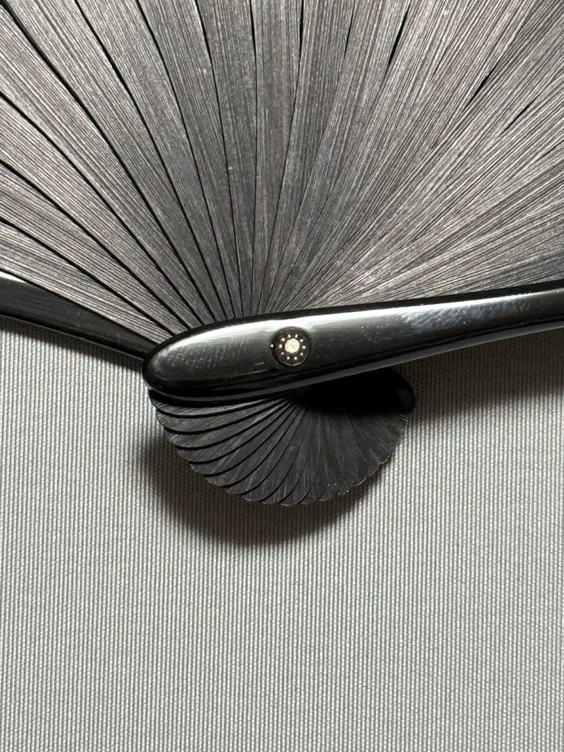 扇子　33cm 十松屋福井扇舗　波濤日輪図　負修羅扇　桐箱　仕舞扇　能楽　着物