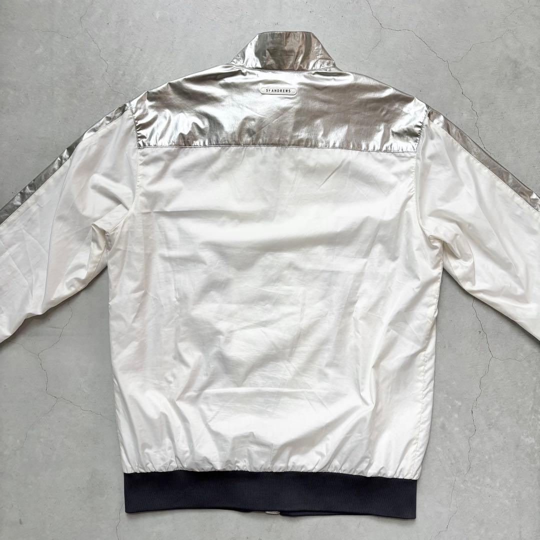 St ANDREWS ナイロン裏地メッシュ ダブルジップジャケット ロゴ M