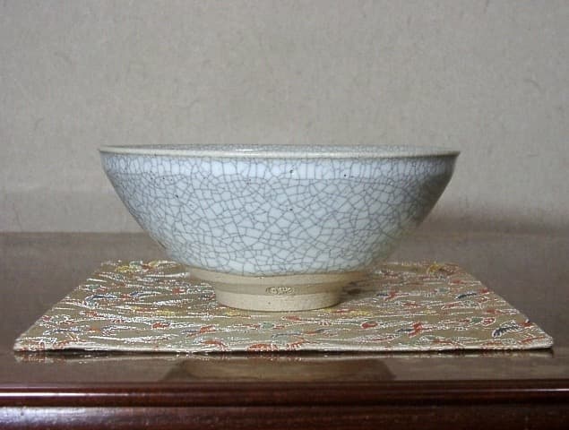 京焼・清水焼　宮下善寿作　氷裂手　茶碗　無傷　共箱　保証
