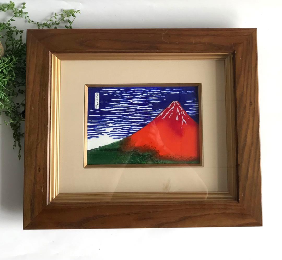 富嶽三十六景　七宝焼 陶板 版画 額装 絵画 伝統工芸 インテリア 壁掛け