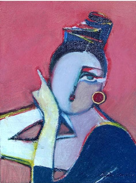 油絵 菅家令子 絵 絵画 インテリア SM-070201 人物 女性