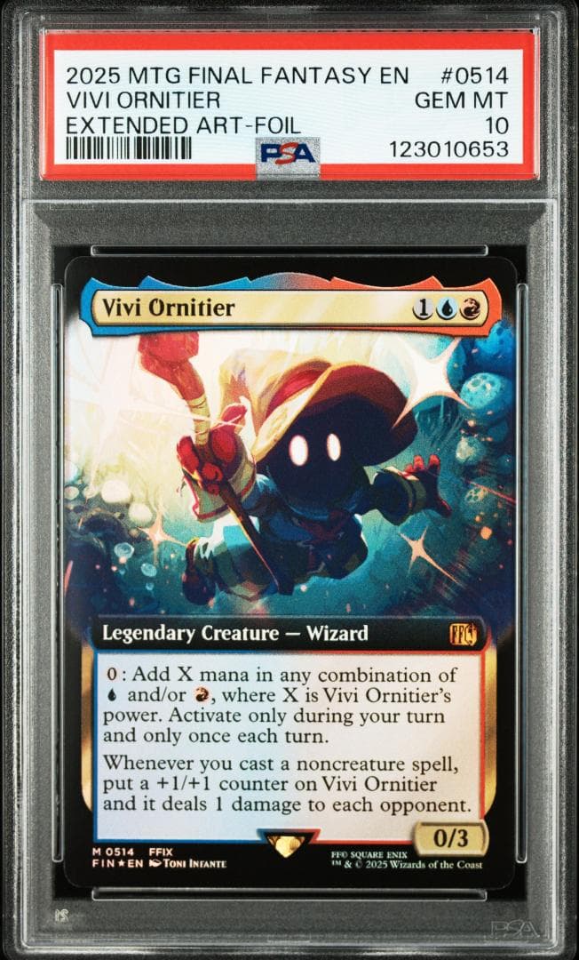 MTG 迷える黒魔導士、ビビ (英)(拡張アート)(FOIL)　PSA10