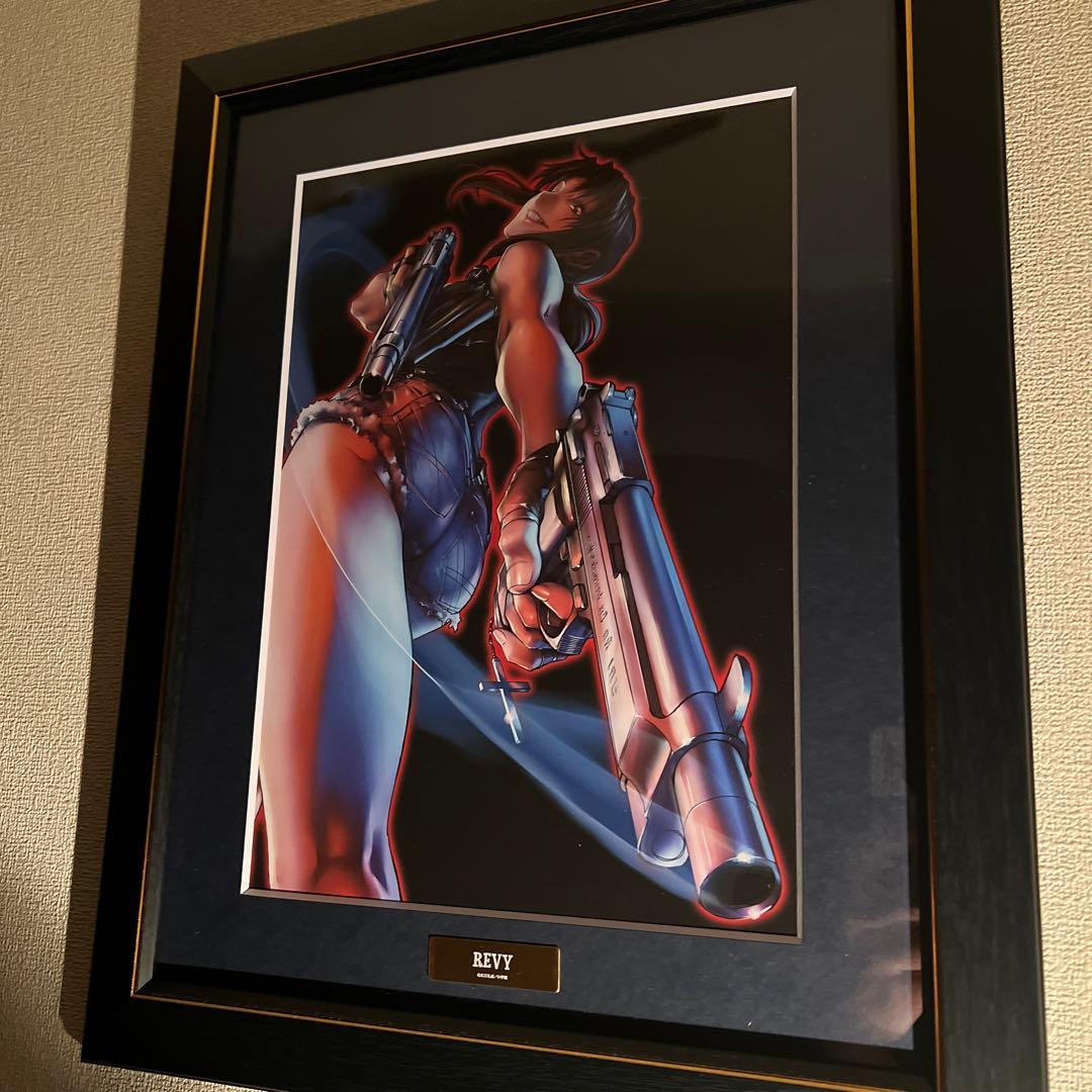 限定品ブラックラグーンRevy アクションポスター 額縁黒フレーム付き レヴィ