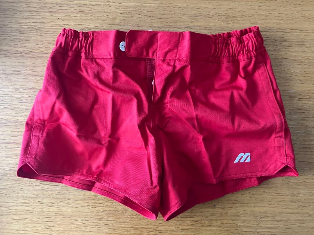 【貴重】ミズノ MIZUNO／イングランド型ラグビーパンツ（赤・新品）W80
