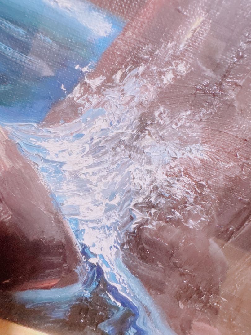 露口暁星　海の風景 油彩画　曙　千羽海崖