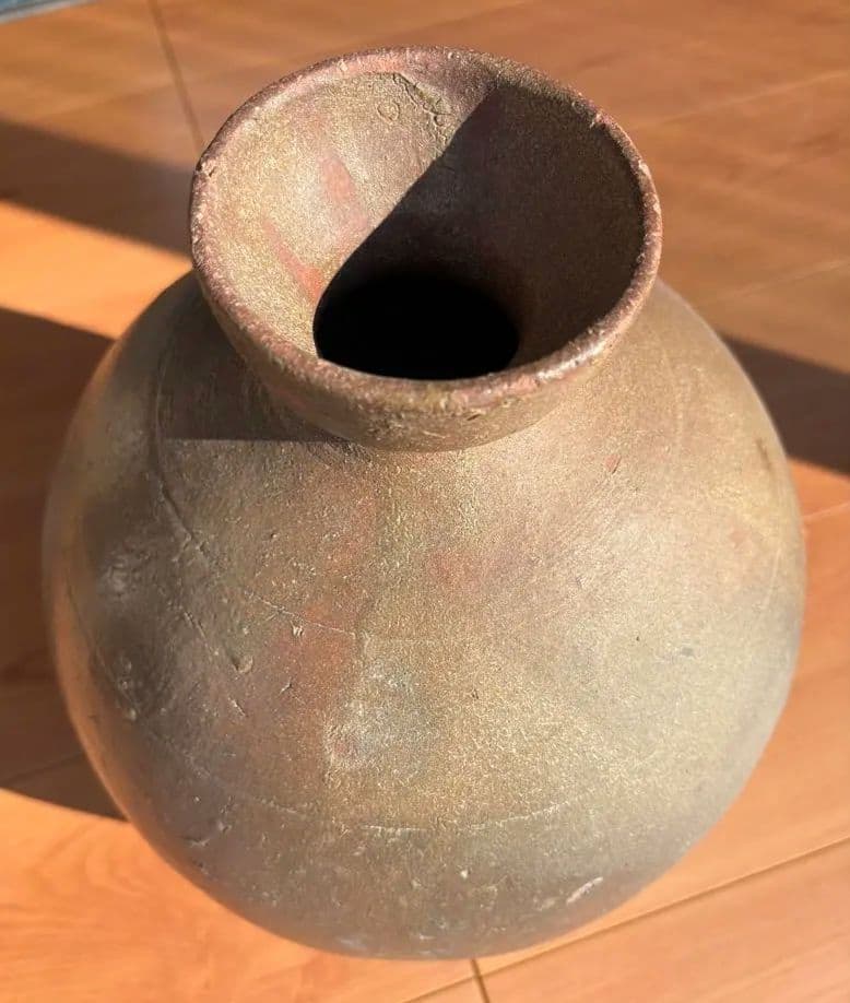 備前焼　大型徳利　無釉焼き締め　骨董品　アンティーク置物