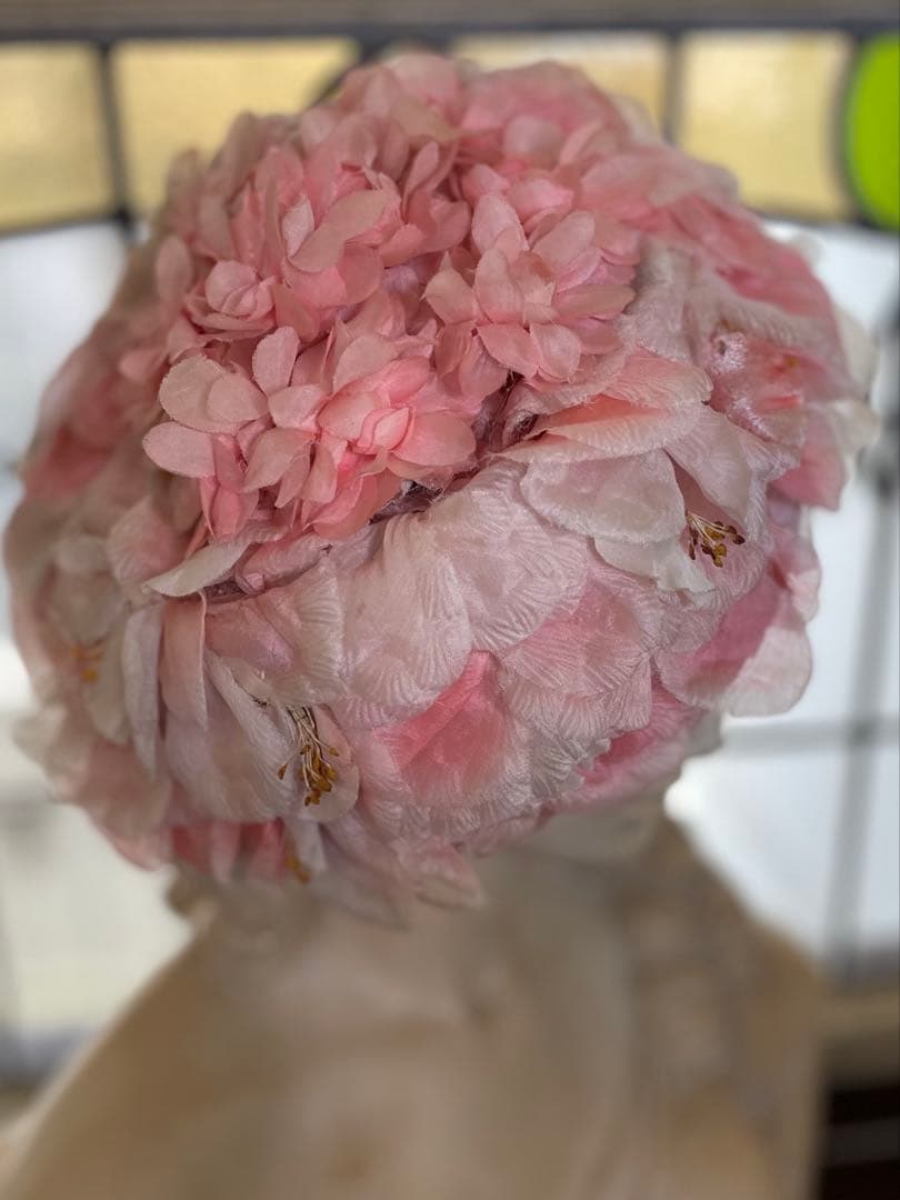〜♡〜断捨離SALE品〜♡〜フランスアンティーク 布花 いっぱいのハット