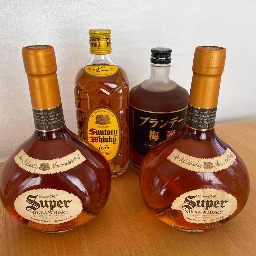 古酒　スーパーニッカ　ウヰスキー　ブランデー　角瓶　ブランデー梅酒　4本セット